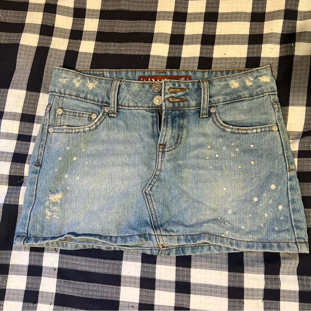 vintage hint jeans denim mini skirt 👻